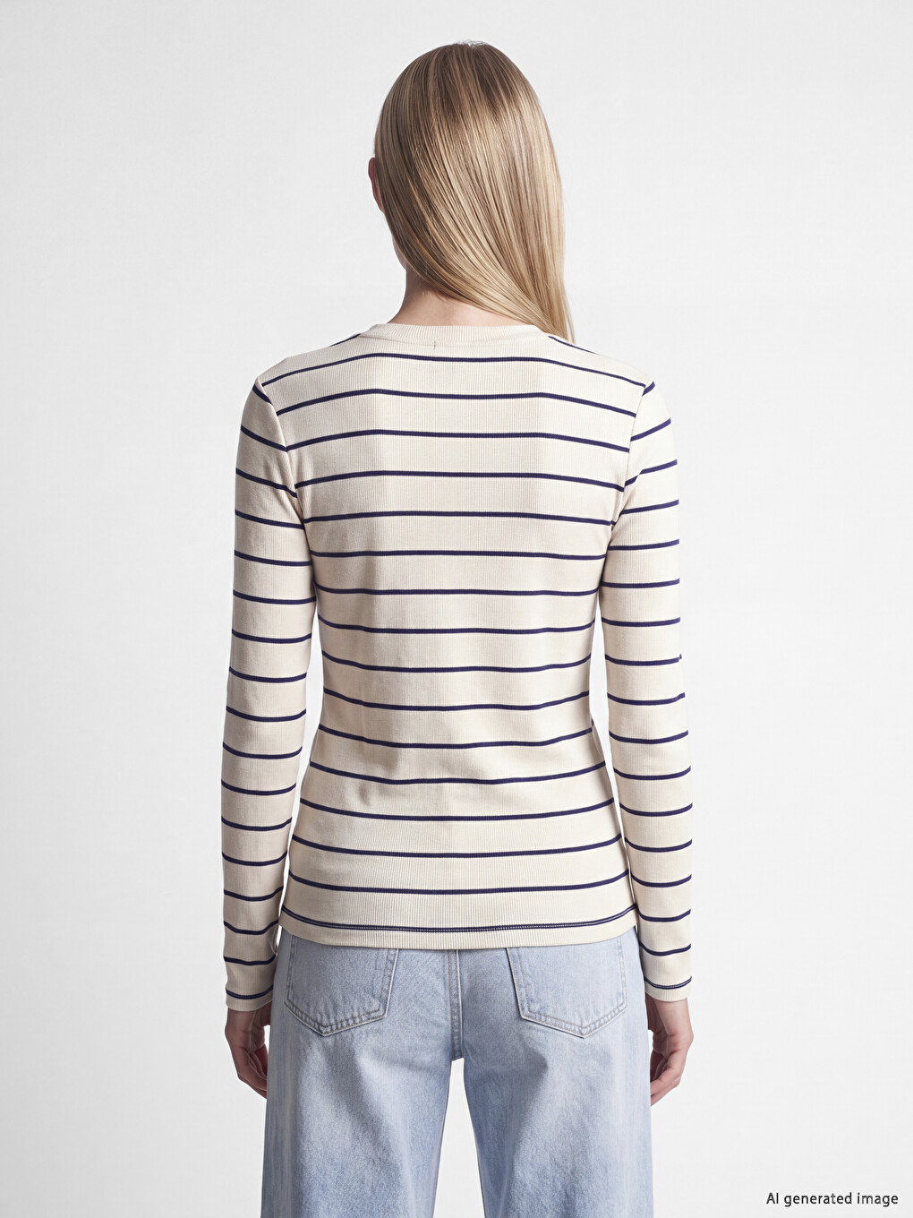 Crew Neck Striped Women's Body-3