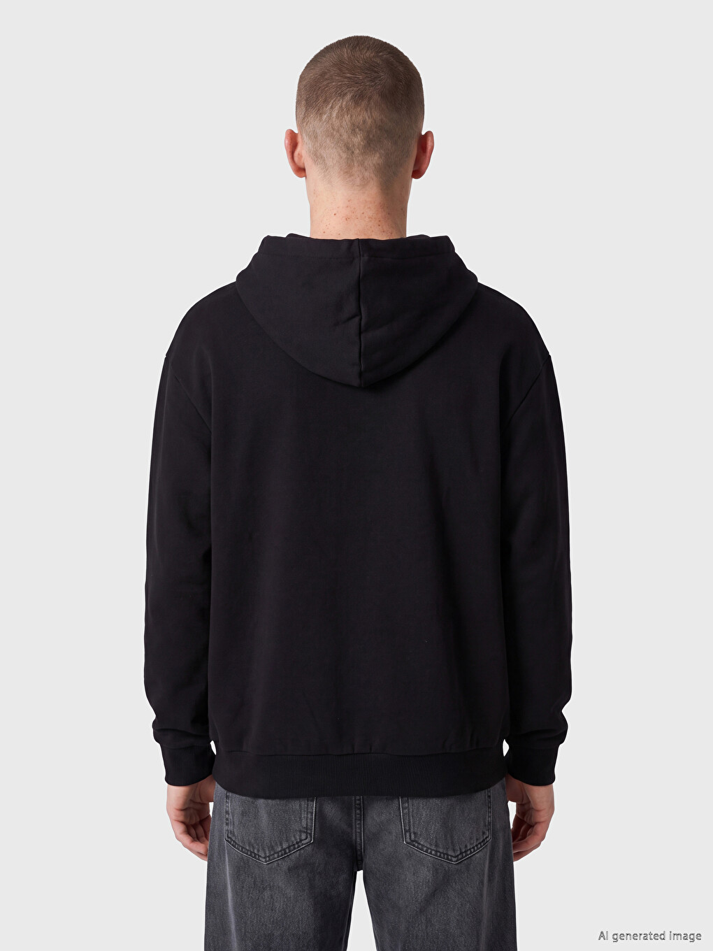 Hanorac Cu Glugă Negru Bărbat-3