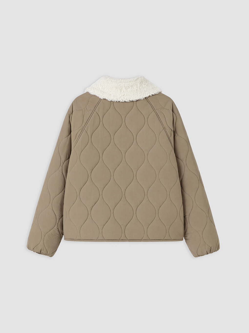 Collar Plush Detailed Quilted Women's Puffer Coat-4