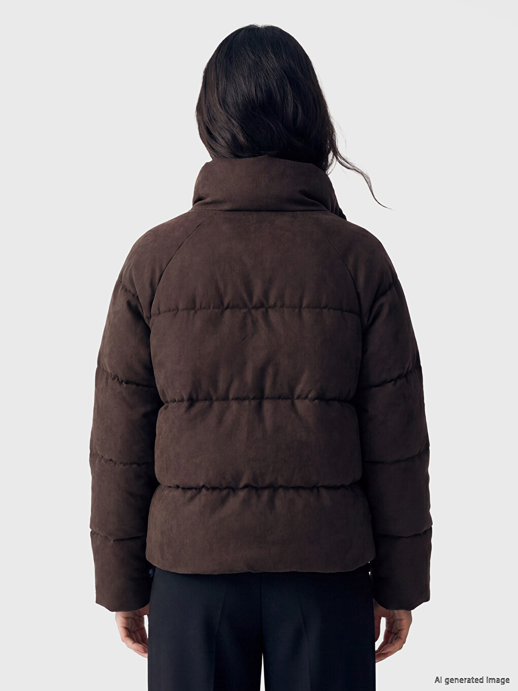 Woman Brown Puffer Coat-4