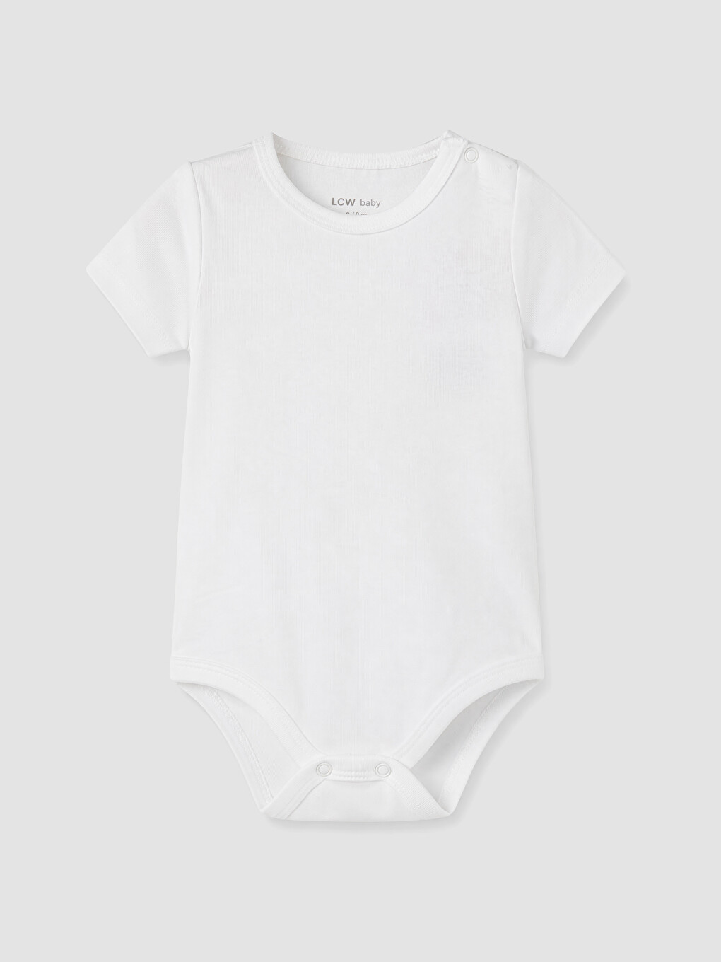 Beyaz Bisiklet Yaka Erkek Bebek Çıtçıtlı Body 2'li-1