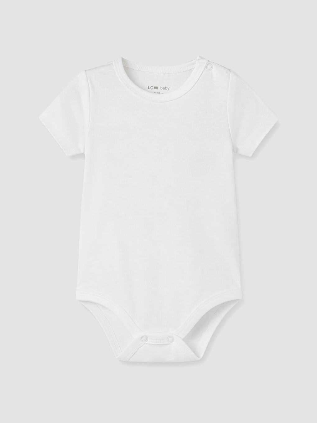 Beyaz Bisiklet Yaka Erkek Bebek Çıtçıtlı Body 2'li-2