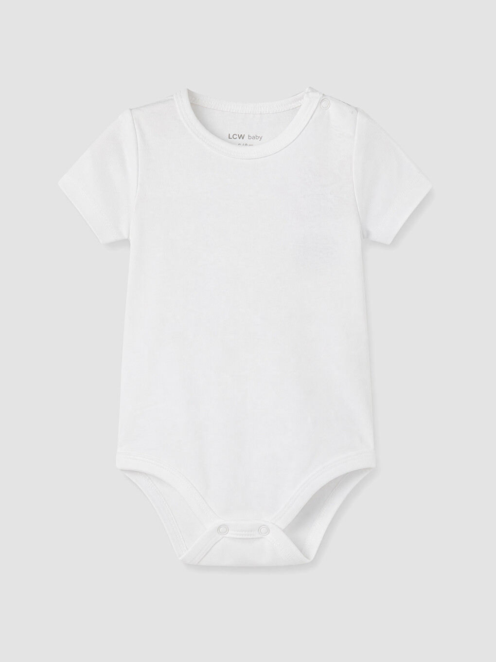 Beyaz Bisiklet Yaka Erkek Bebek Çıtçıtlı Body 2'li-3