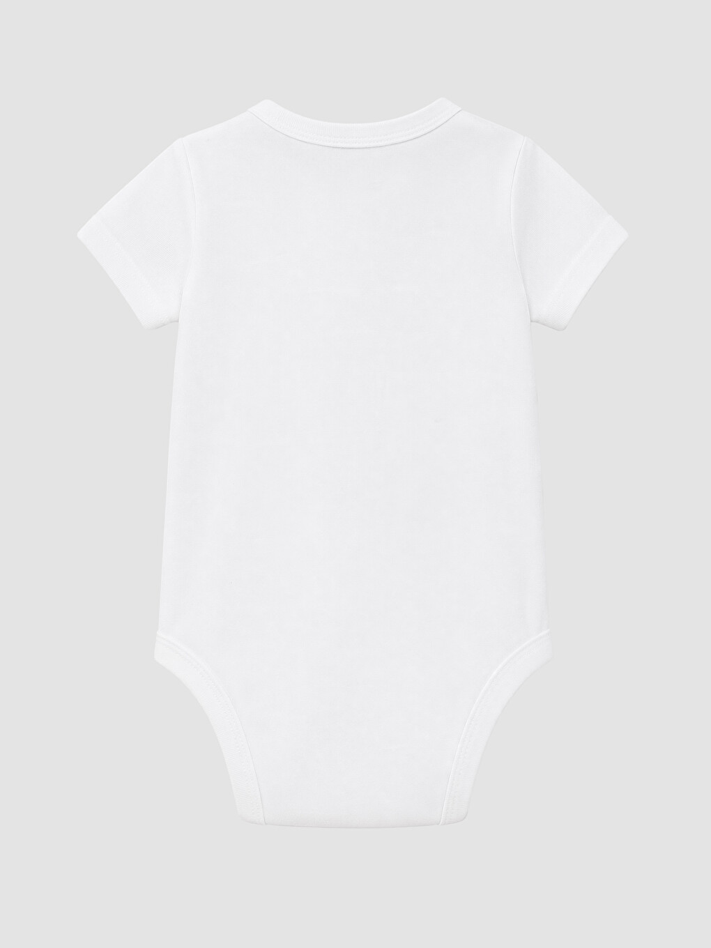 Beyaz Bisiklet Yaka Erkek Bebek Çıtçıtlı Body 2'li-4