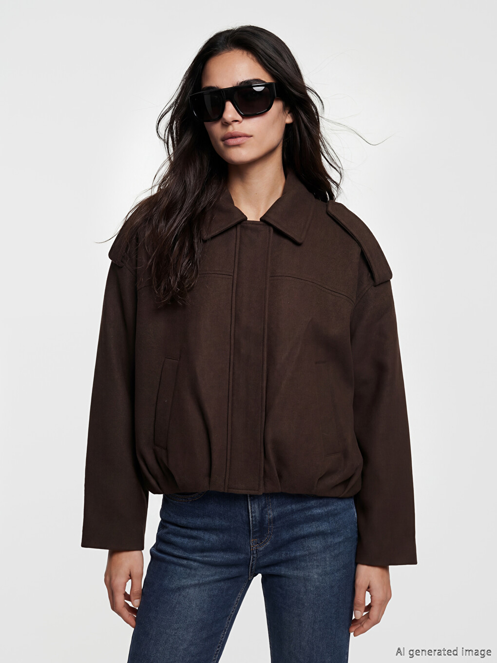 Shirt Collar Oversize Women's Cachet Coat