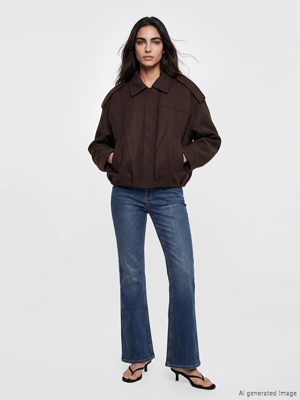 Shirt Collar Oversize Women's Cachet Coat-1