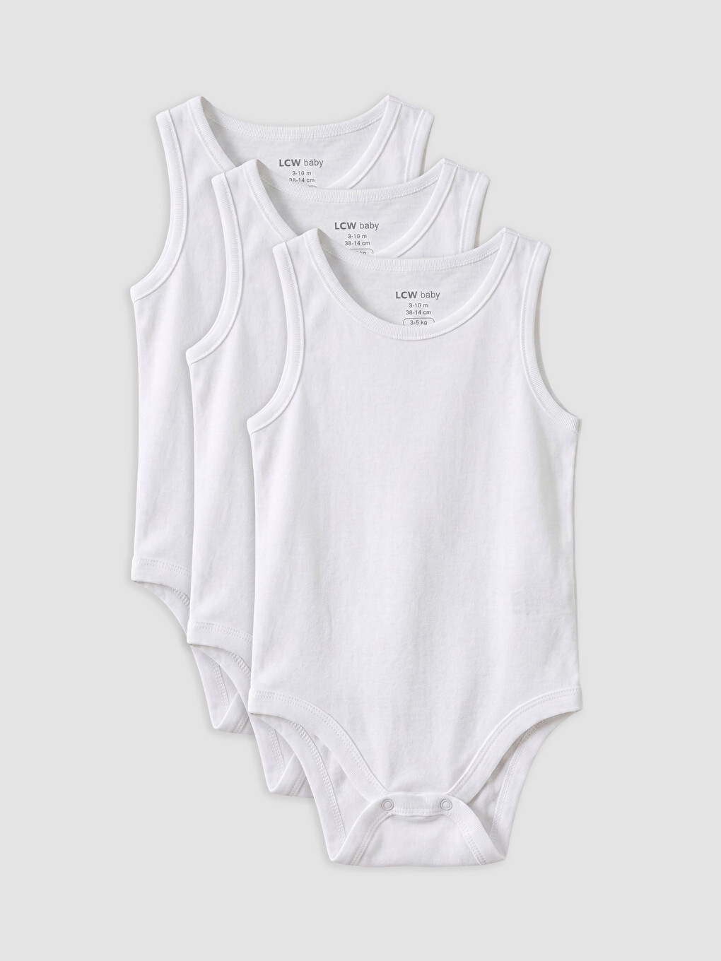 Beyaz Bisiklet Yaka Kız Bebek Çıtçıtlı Body 3'lü