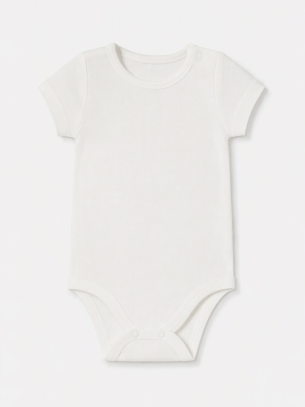 Beyaz Bisiklet Yaka Kız Bebek Çıtçıtlı Body 3'lü-1