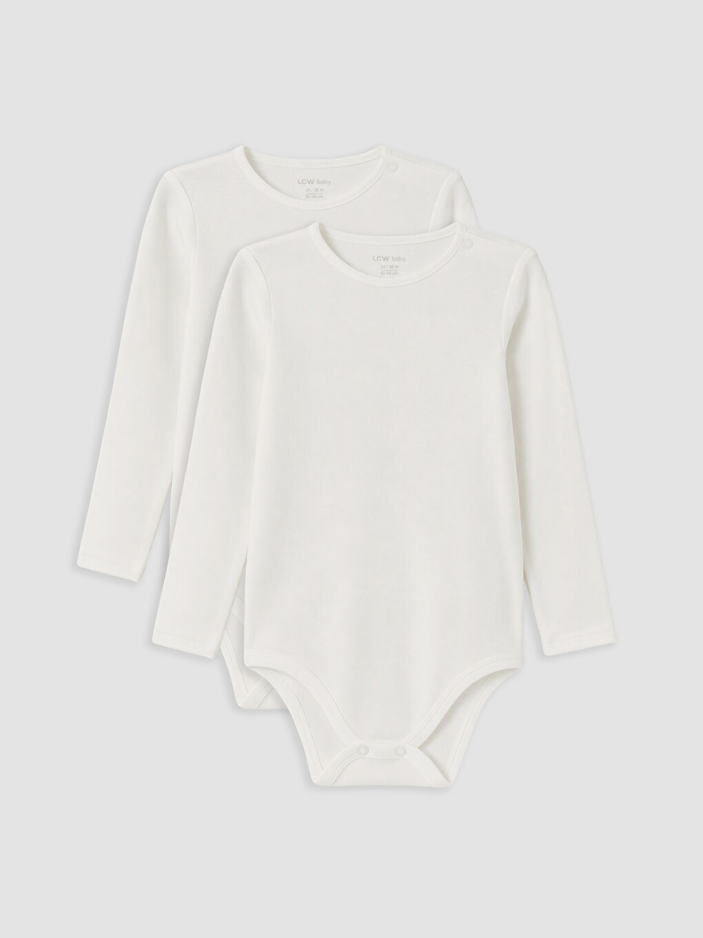 Beyaz Bisiklet Yaka Kız Bebek Çıtçıtlı Body 2'li