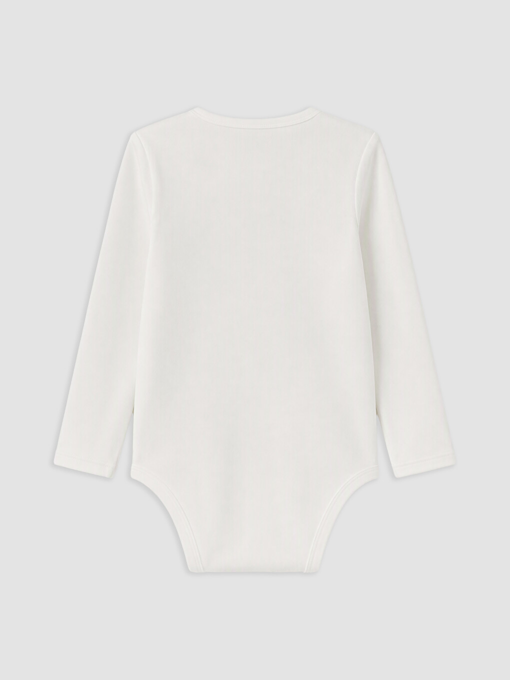 Beyaz Bisiklet Yaka Kız Bebek Çıtçıtlı Body 2'li-3