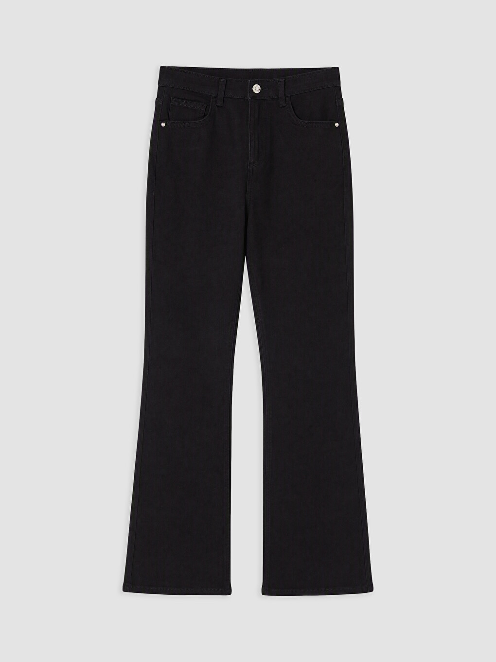 Siyah Cepli Flare Jean-3