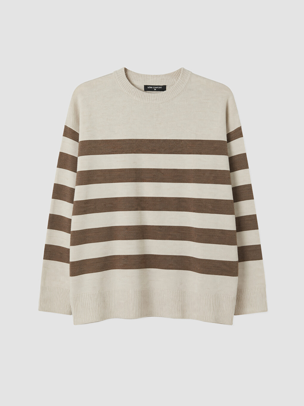 Crew Neck Striped Women's Knitwear Sweater-4