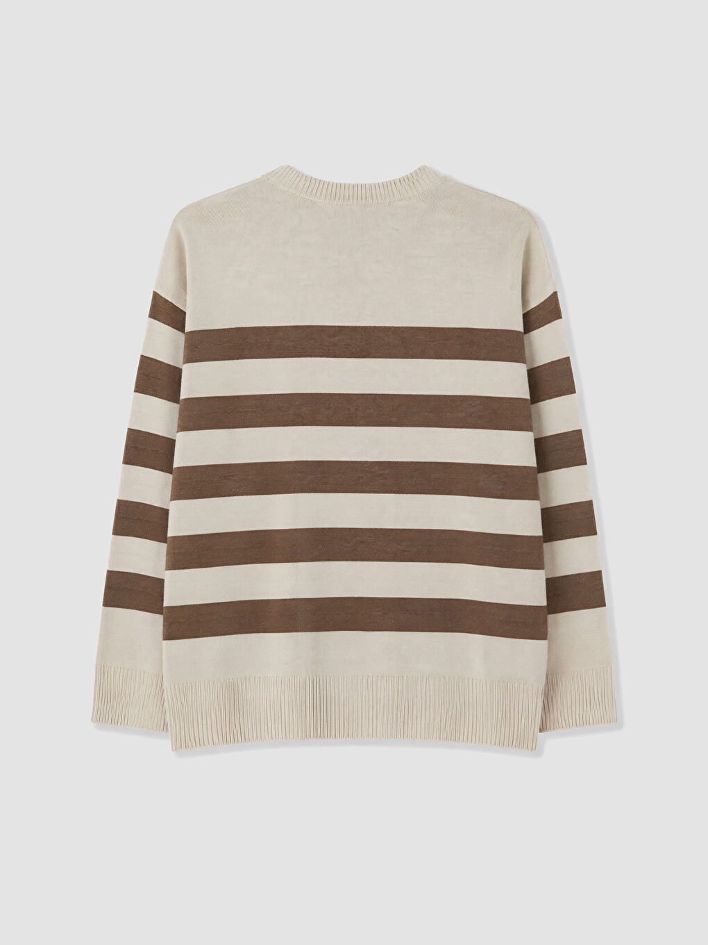 Crew Neck Striped Women's Knitwear Sweater-5