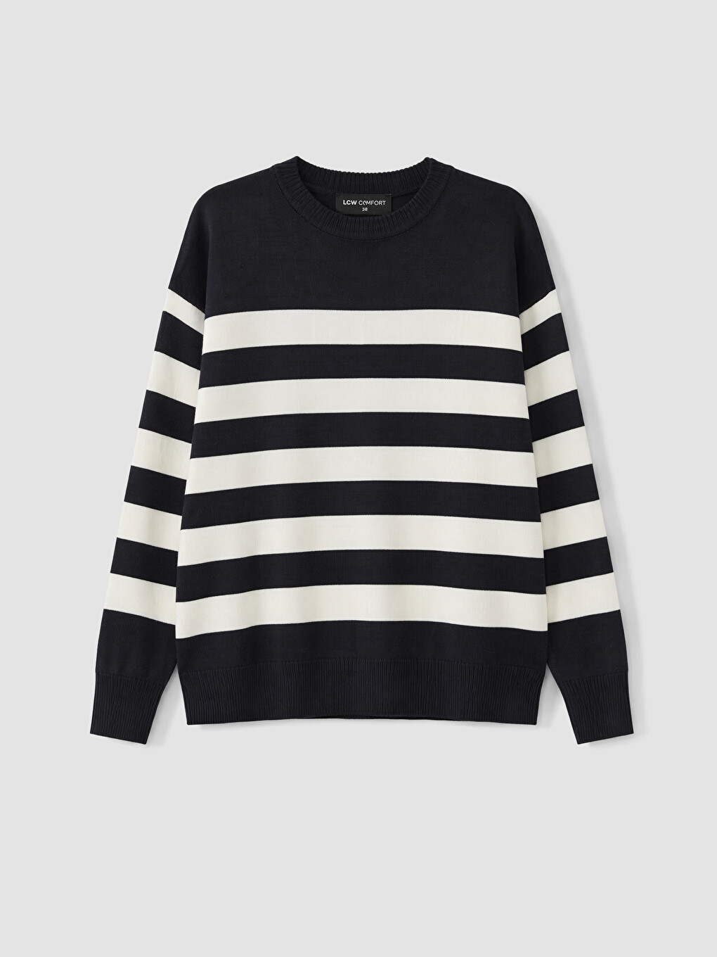 Crew Neck Striped Women's Knitwear Sweater-4