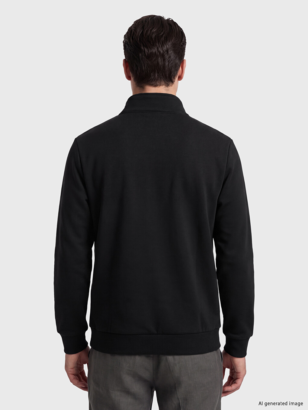 Mock Neck Men's Thick Sweatshirt-2