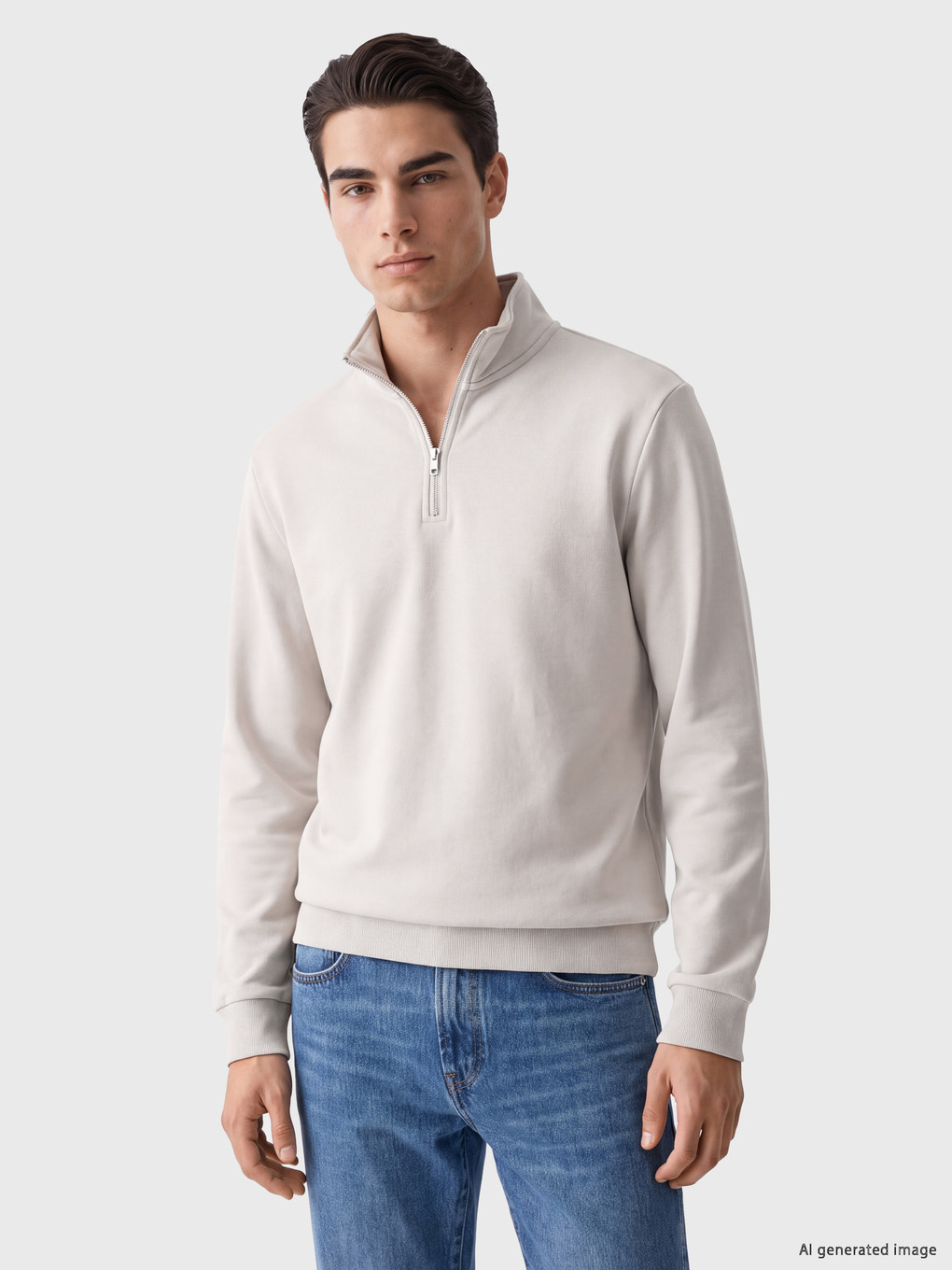Mock Neck Men's Thick Sweatshirt