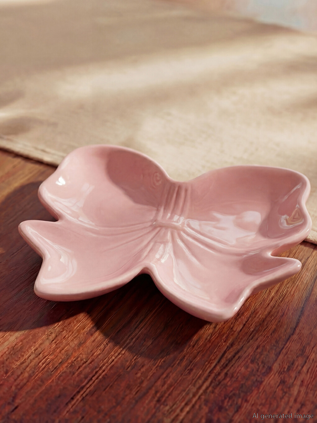 وعاء خزفي مزخرف على شكل فيونكة 14 Cm