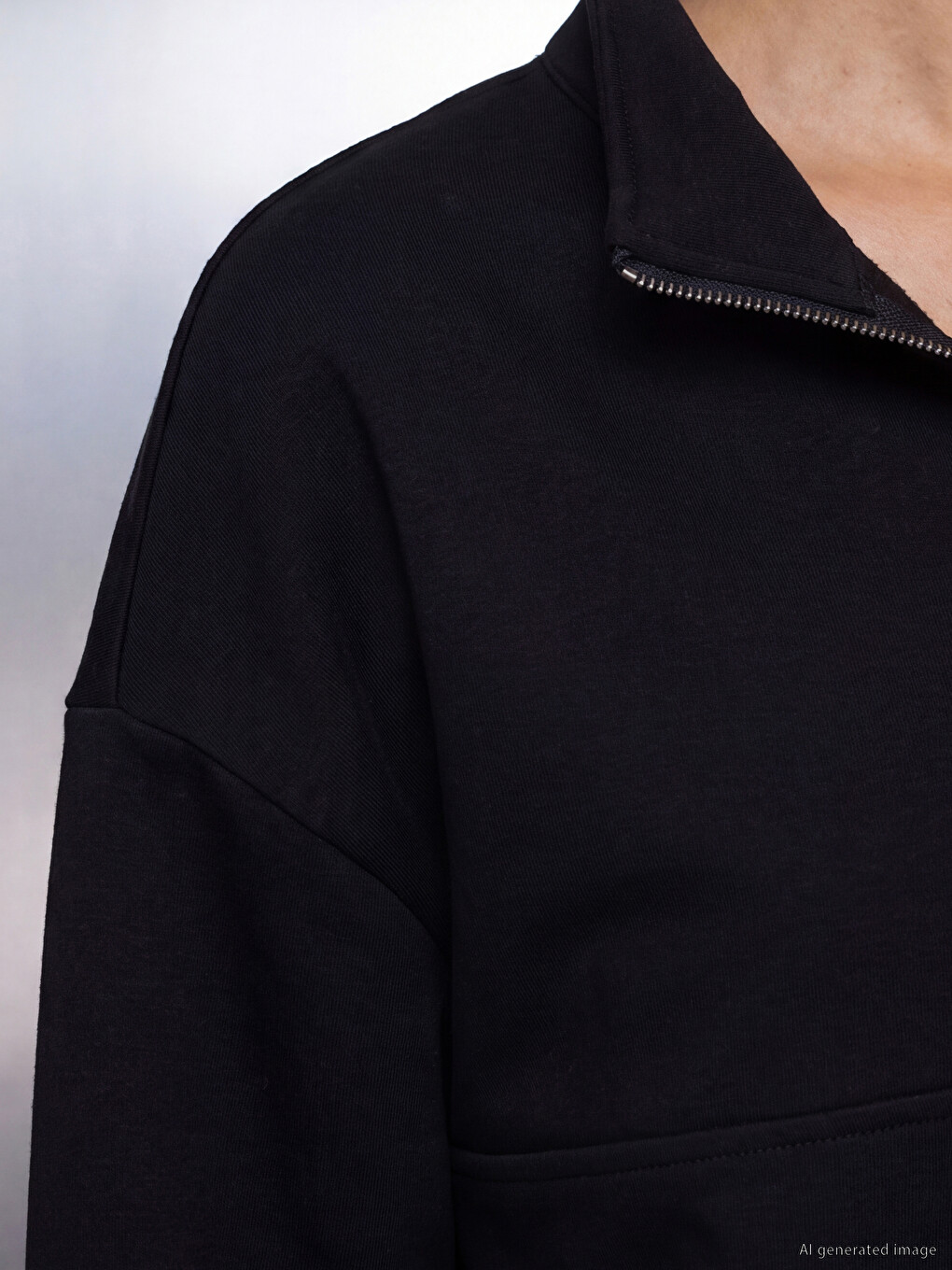Mock Neck Soft Touch Women's Sweatshirt-2