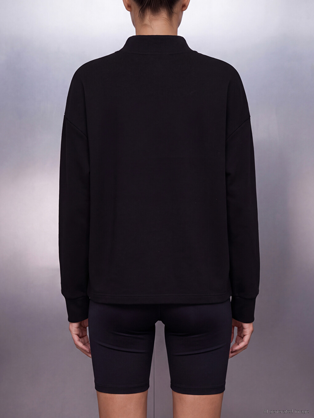 Mock Neck Soft Touch Women's Sweatshirt-3