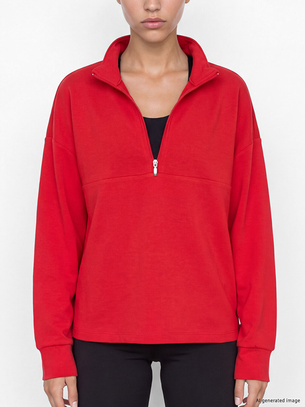 Mock Neck Soft Touch Women's Sweatshirt-2