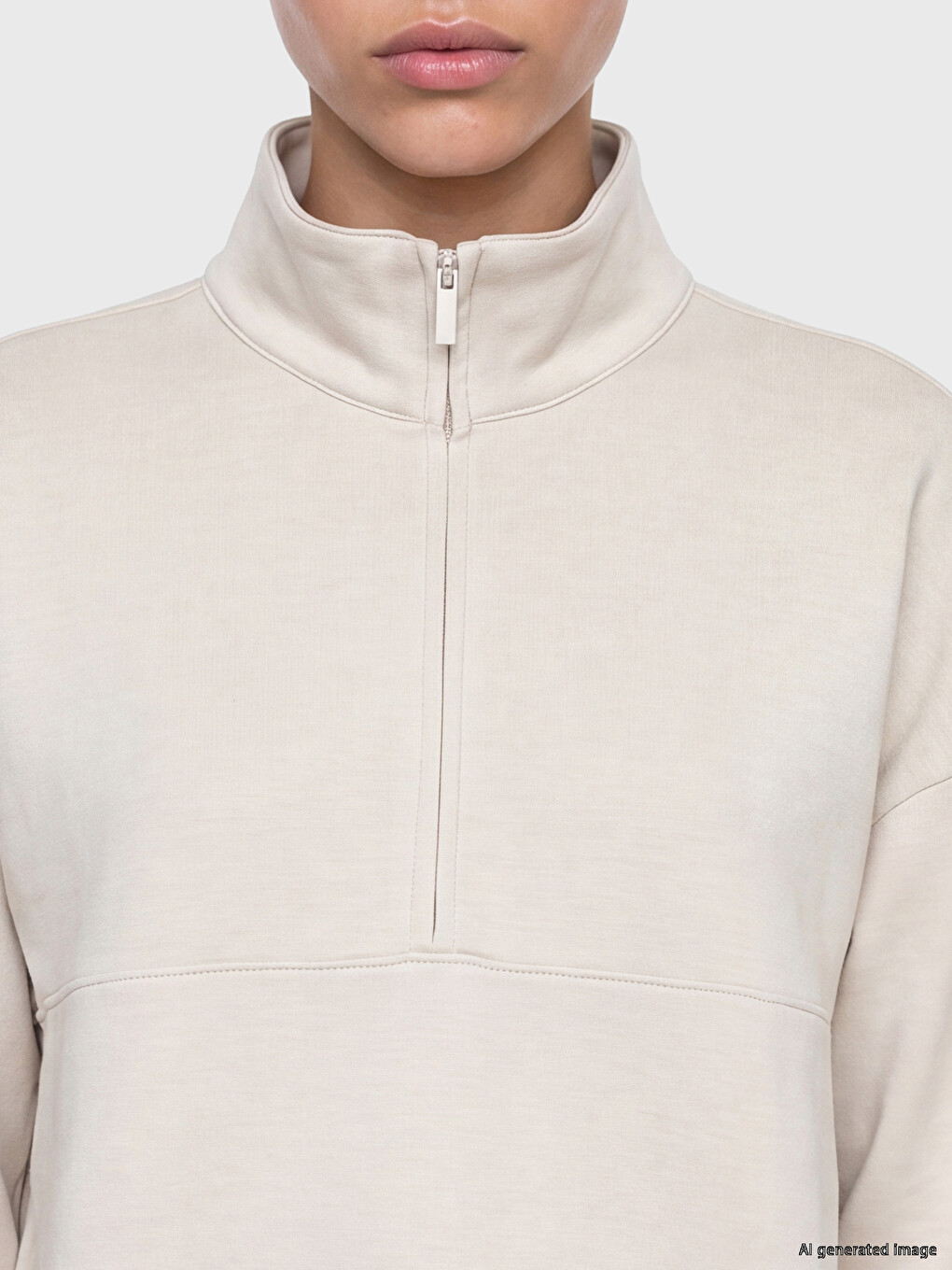 Woman Beige Sweatshirt-2