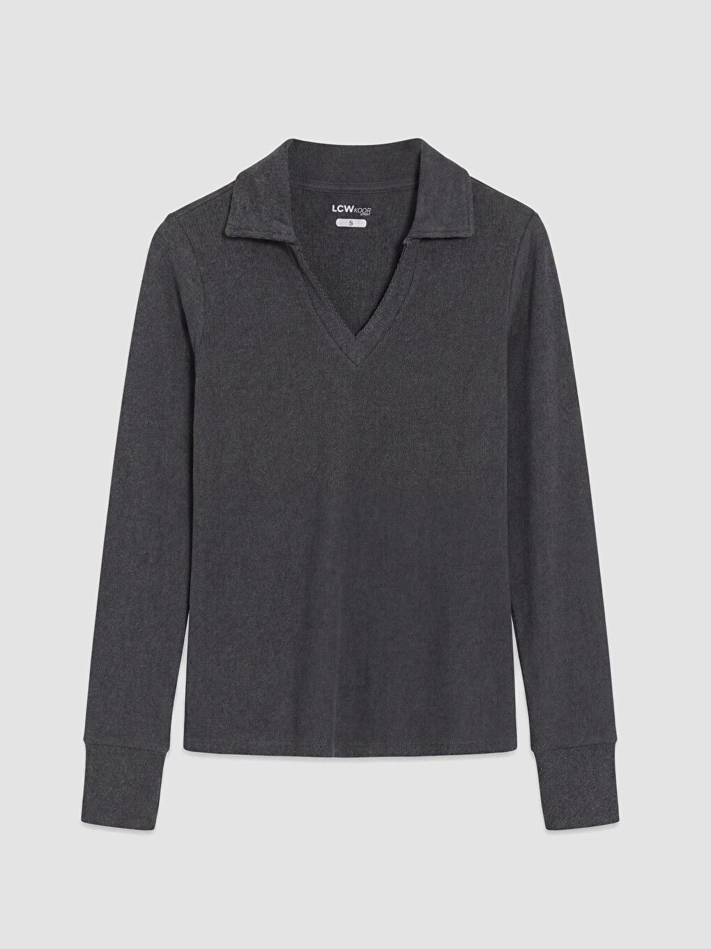 Polo Collar Women's Sweatshirt-4