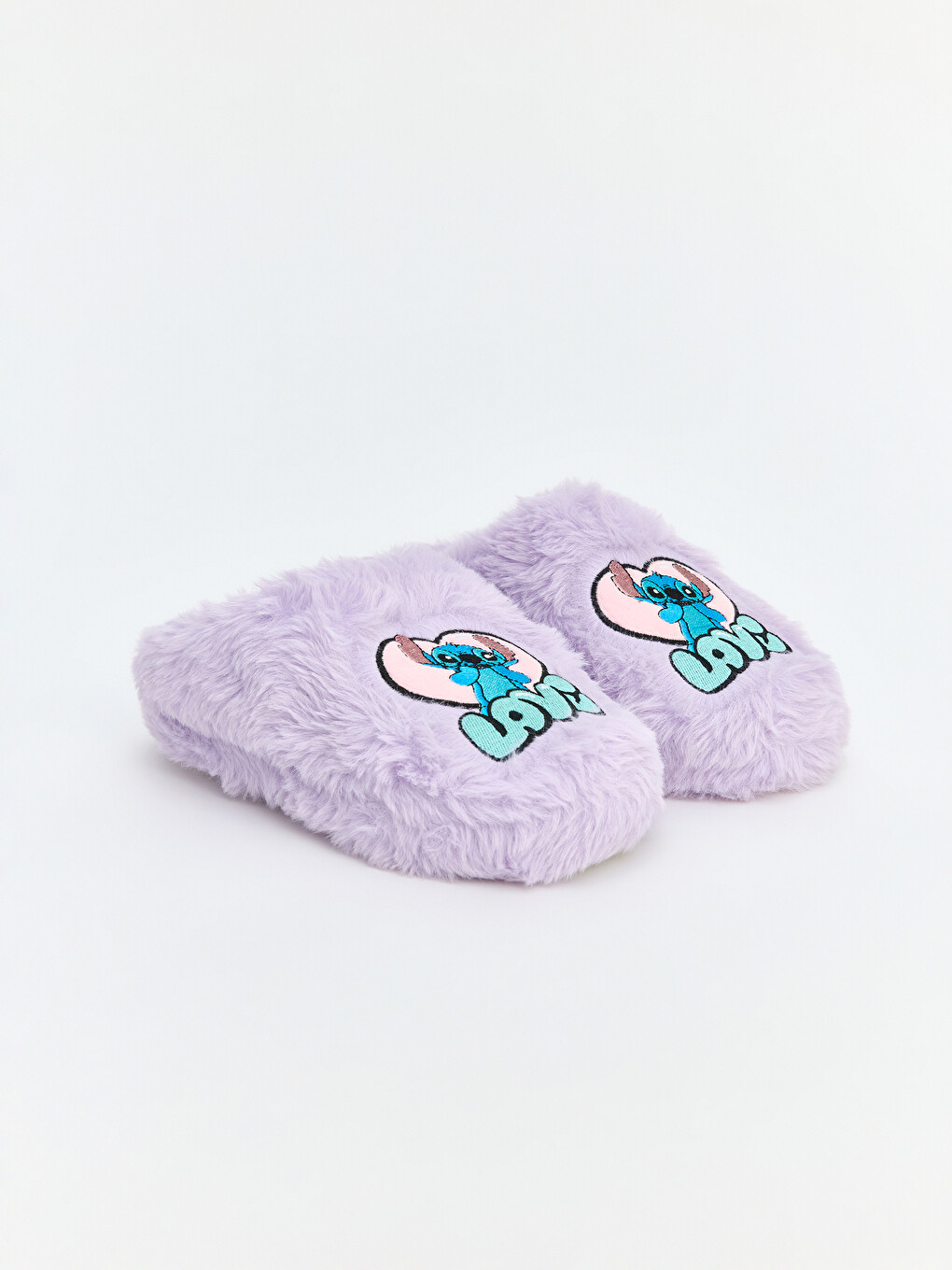 Stitch Embroidered Baby Girl Plush Home Slipper