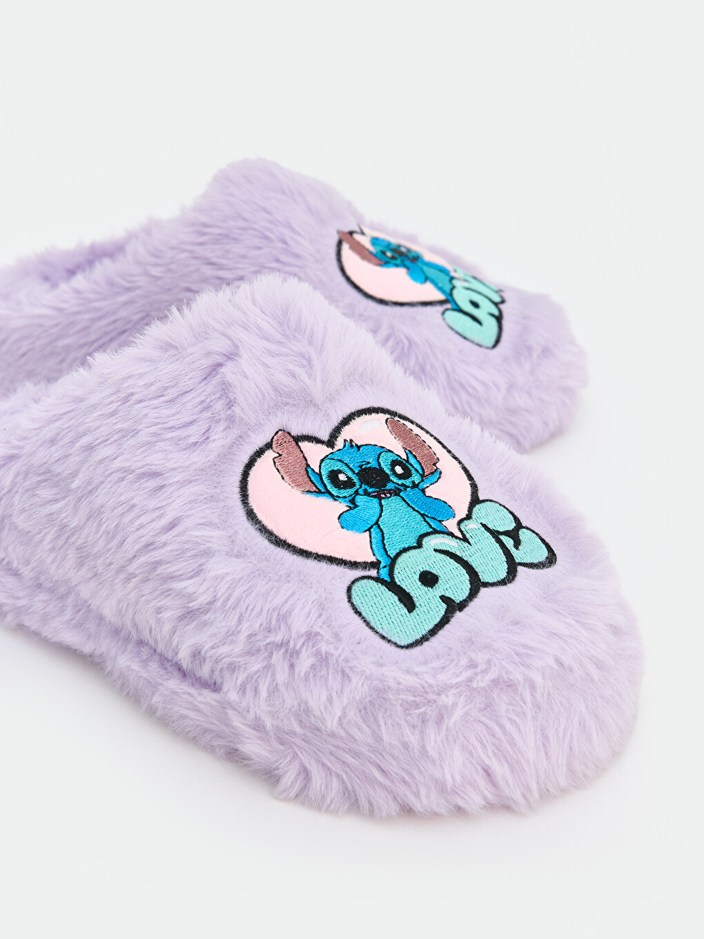 Stitch Embroidered Baby Girl Plush Home Slipper-2