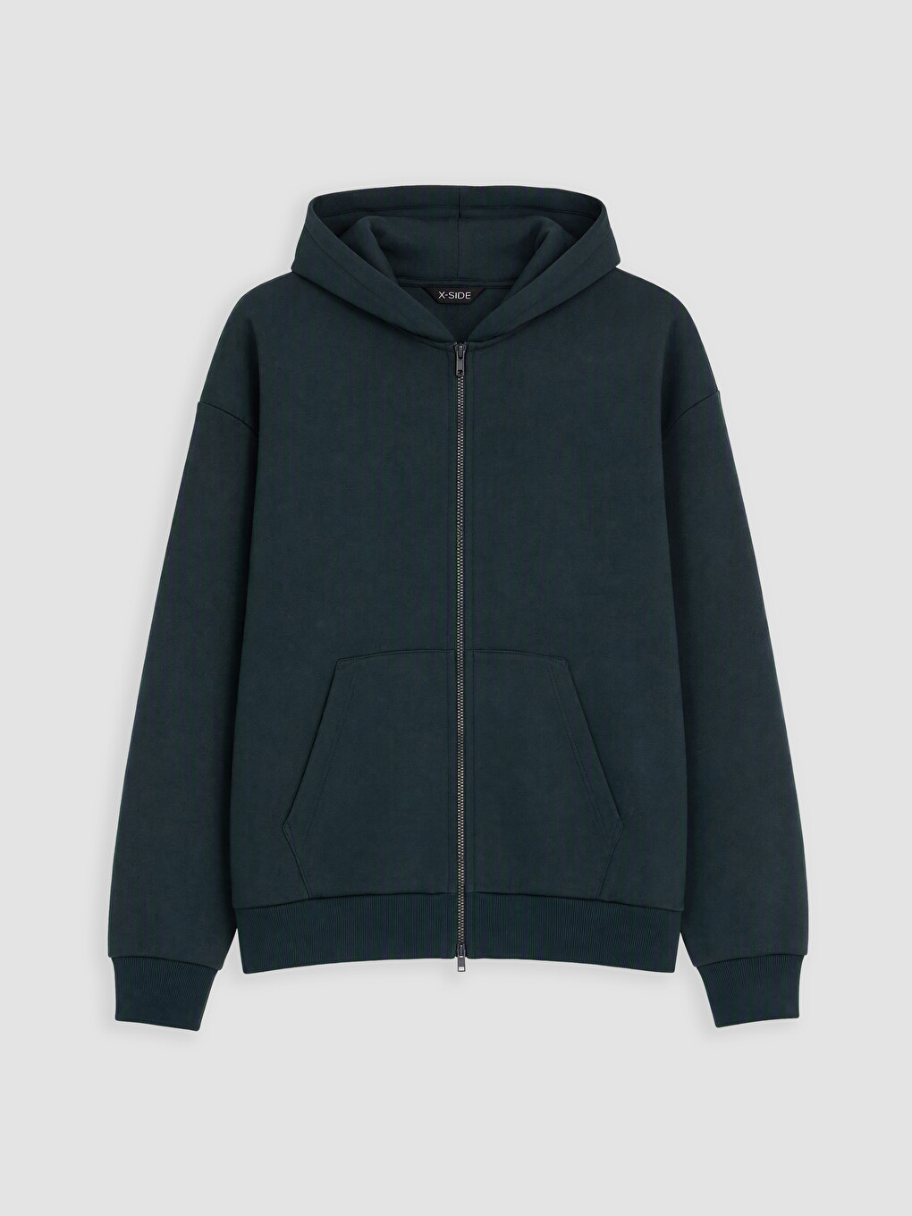 Man Green Zip-up Sweatshirt