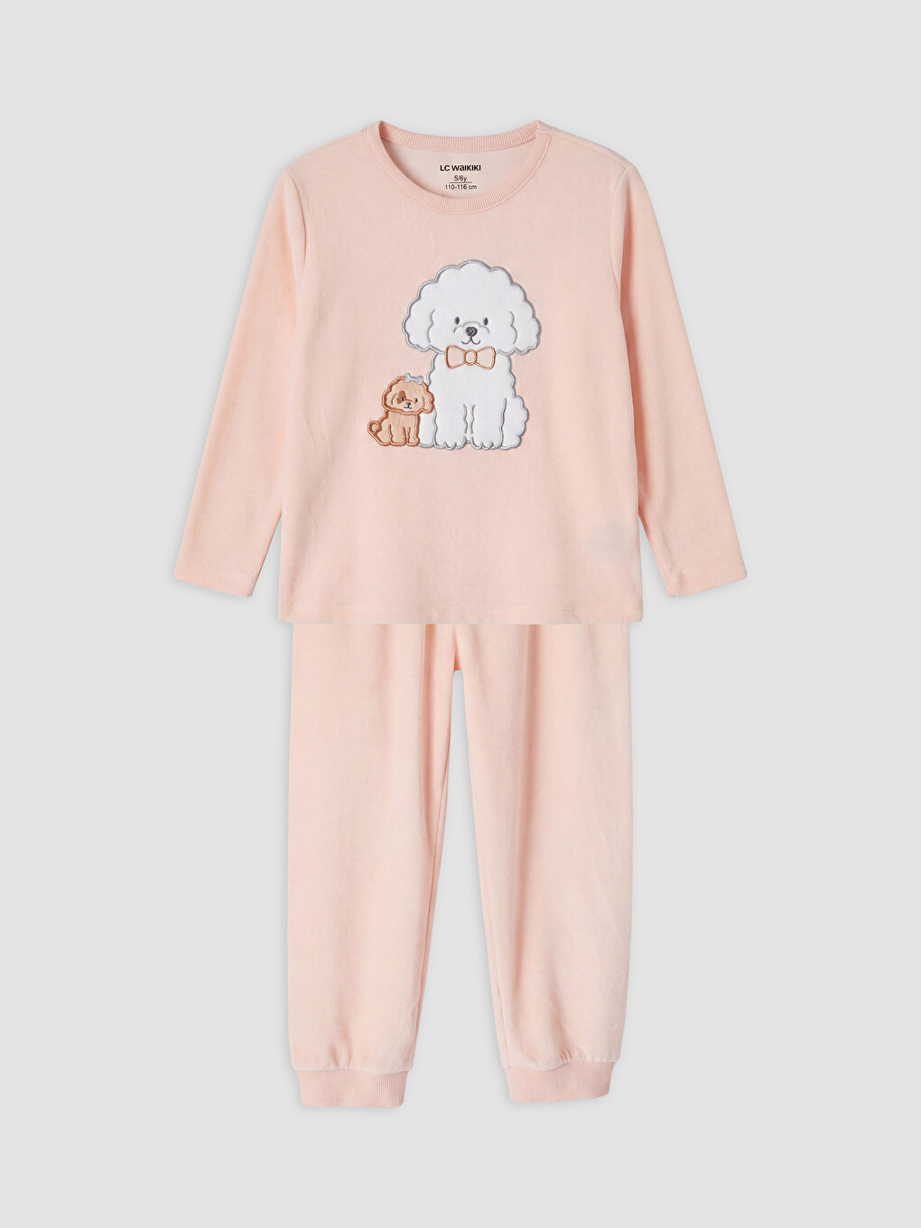Besticktes Samt-pyjama-set Für Mädchen