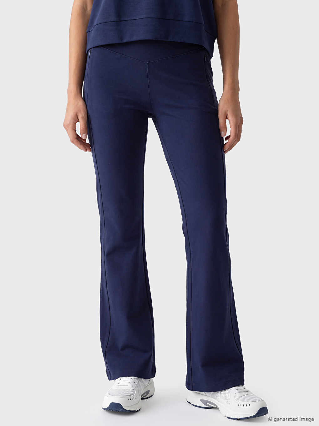 Woman Navy Sports Leggings-1