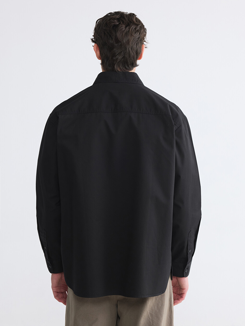 Relaxed Fit Poplin Men's Shirt-3