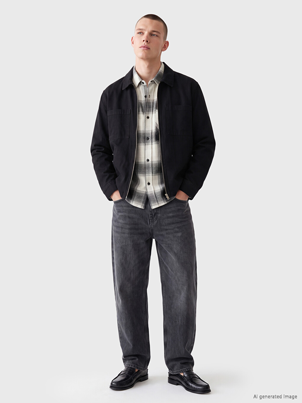 Surchemise En Gabardine Pour Homme Coupe Décontractée-1