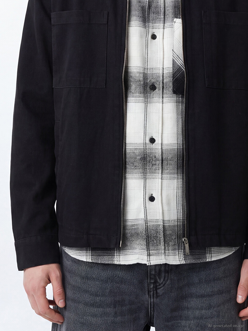 Surchemise En Gabardine Pour Homme Coupe Décontractée-2
