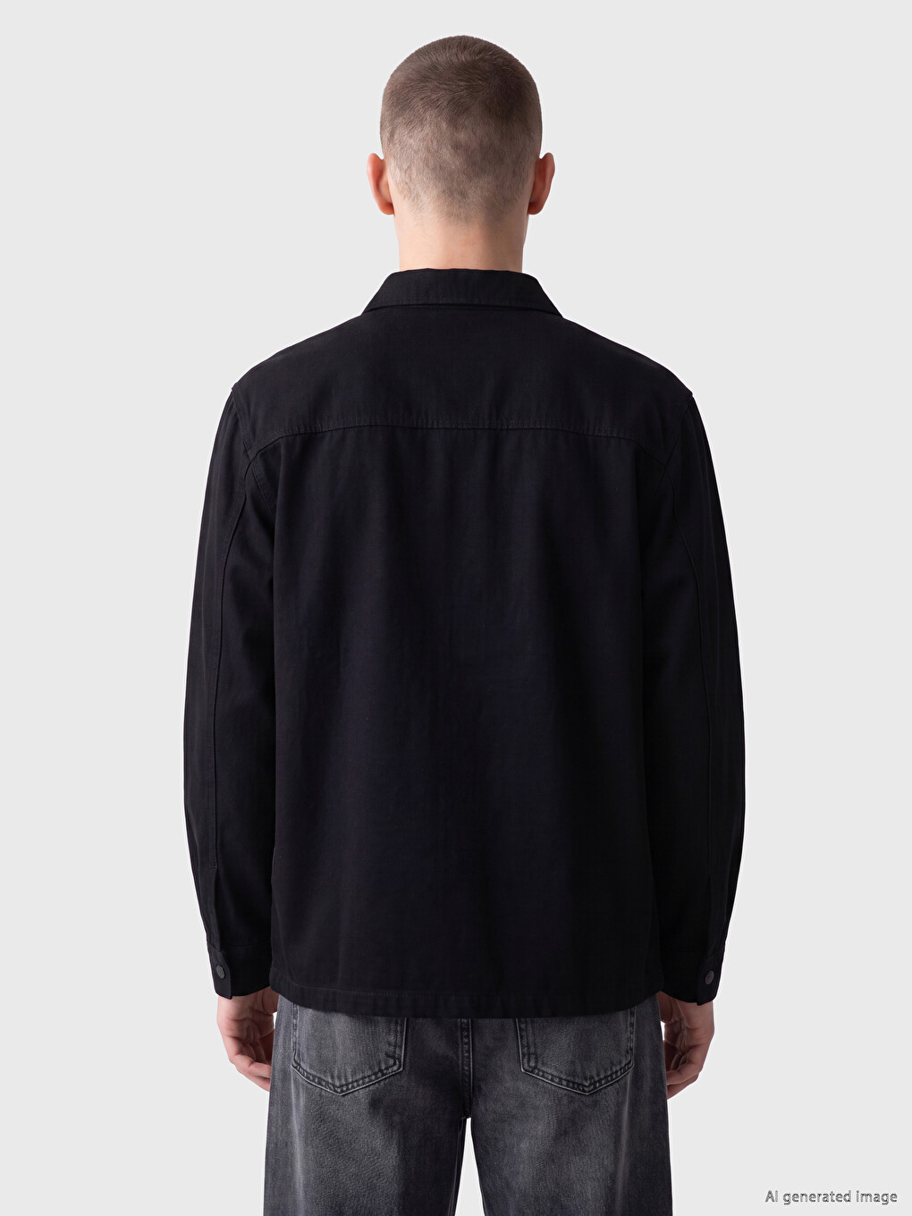 Surchemise En Gabardine Pour Homme Coupe Décontractée-3