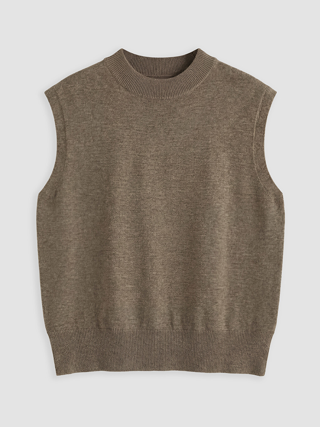 Mock Neck Women's Knitwear Tank Top-4
