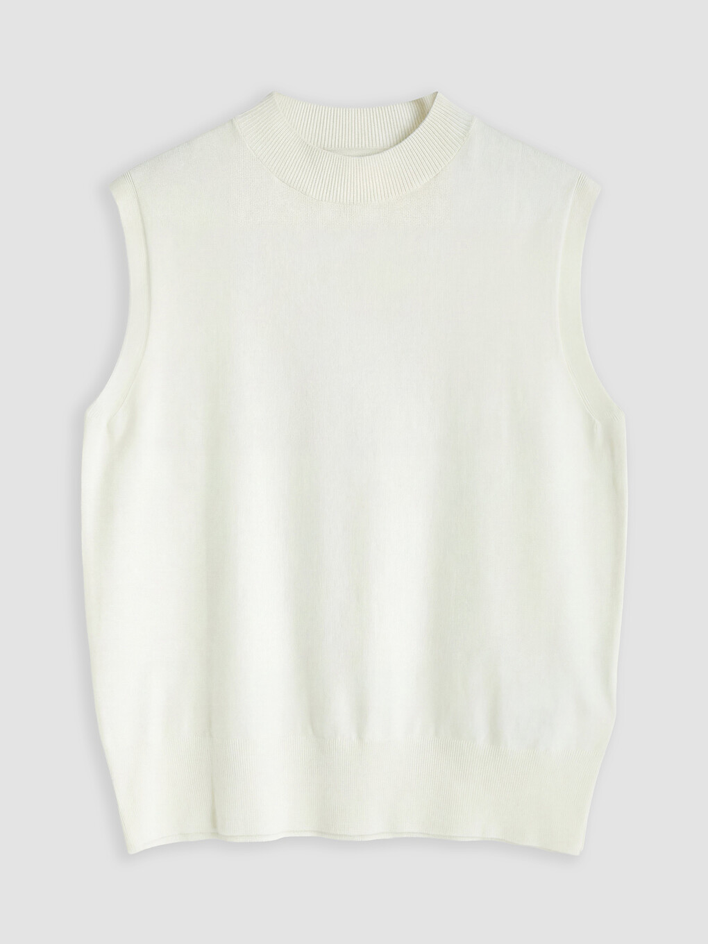 Mock Neck Women's Knitwear Tank Top-4