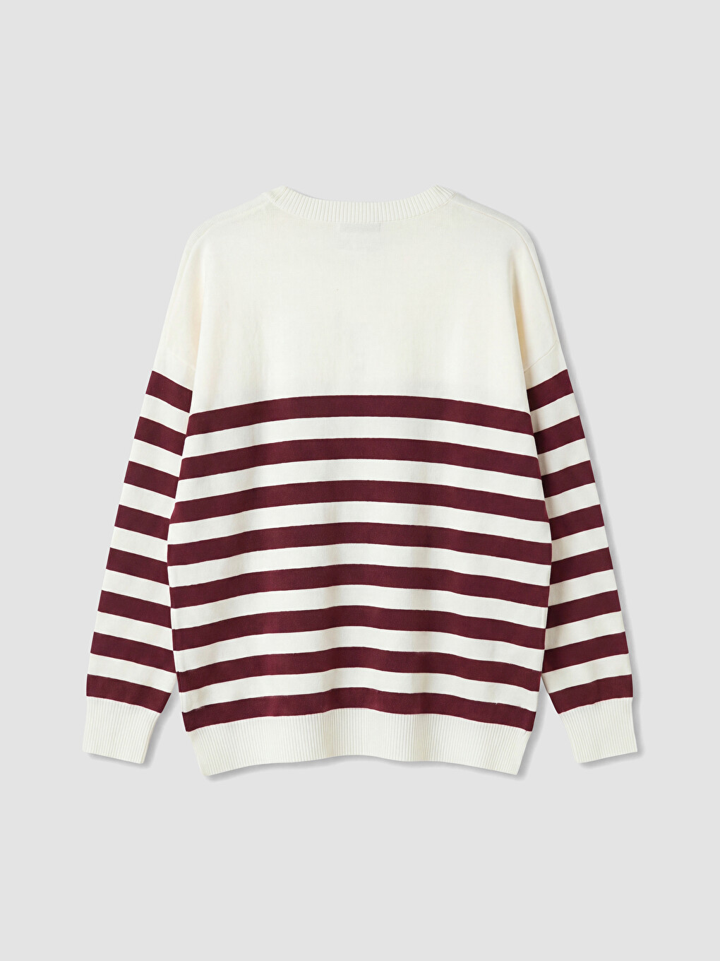 Pullover Mit Rundhalsausschnitt Aus Gestreiftem Damenstrick-6