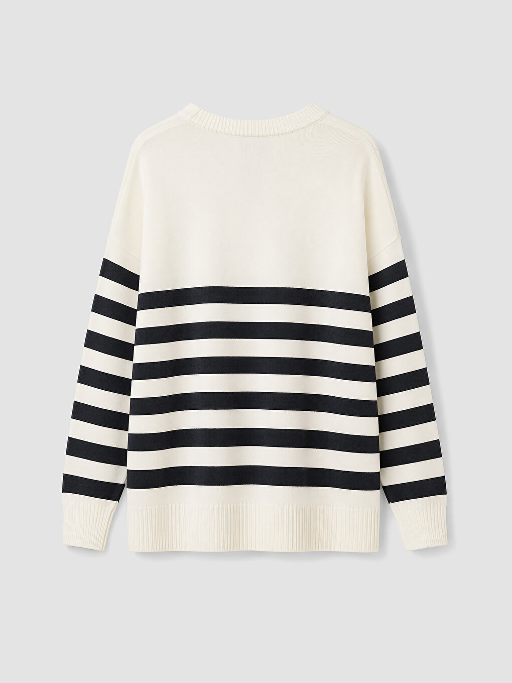 Crew Neck Striped Women's Knitwear Sweater-6