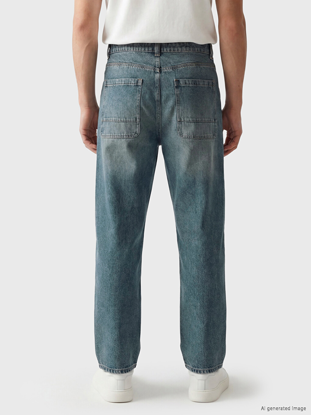 710 Loose Fit Ерлердің Джинсы Шалбары-3