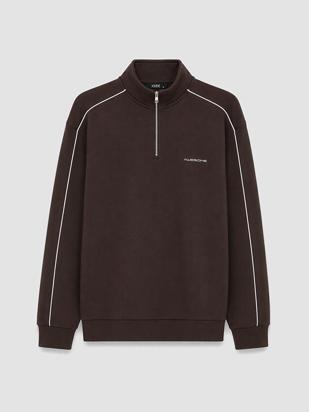Mashkull Ngjyre Kafe Sweatshirt