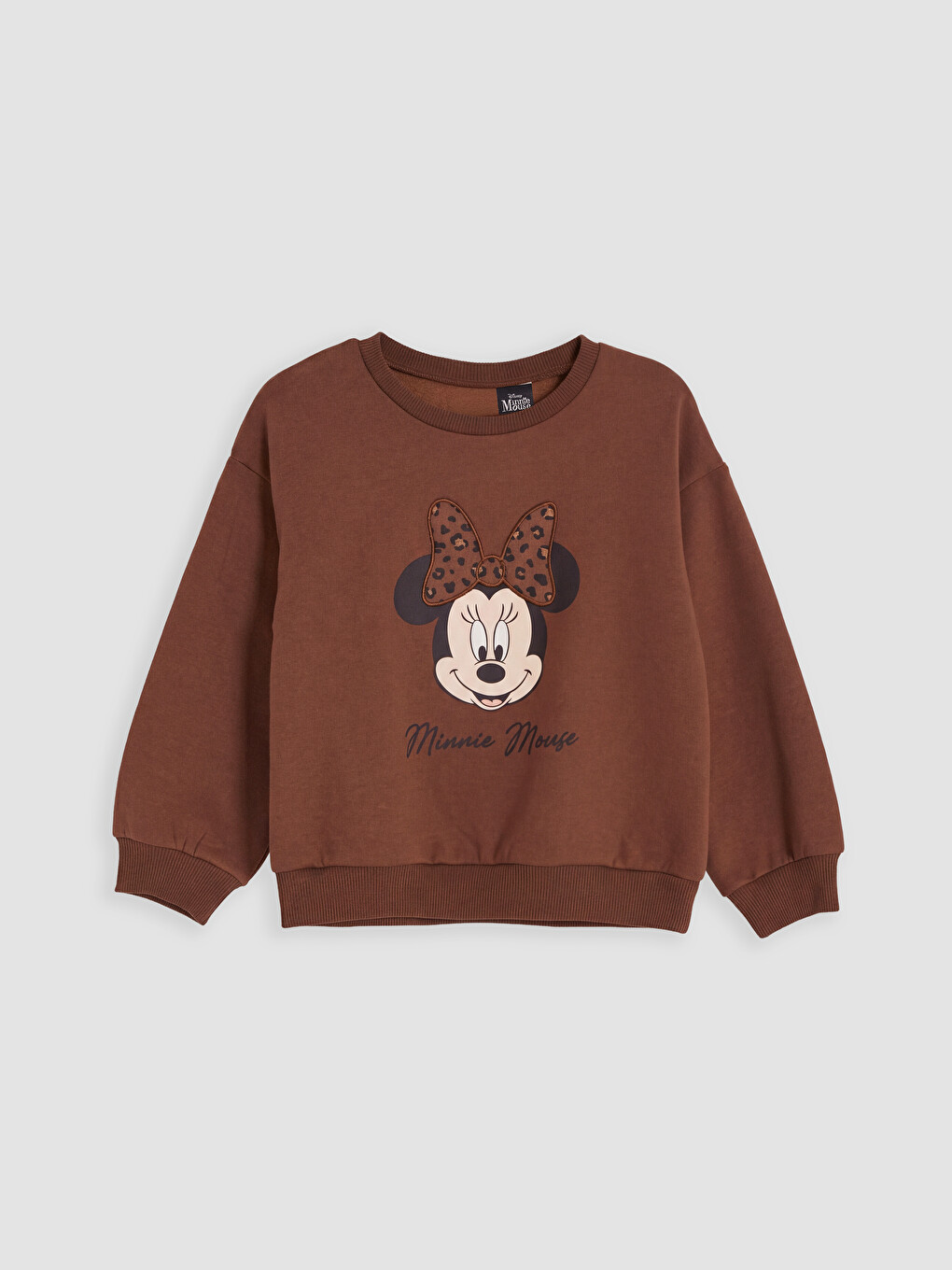 Kahverengi Minnie Mouse Baskılı Kız Çocuk Takım-1