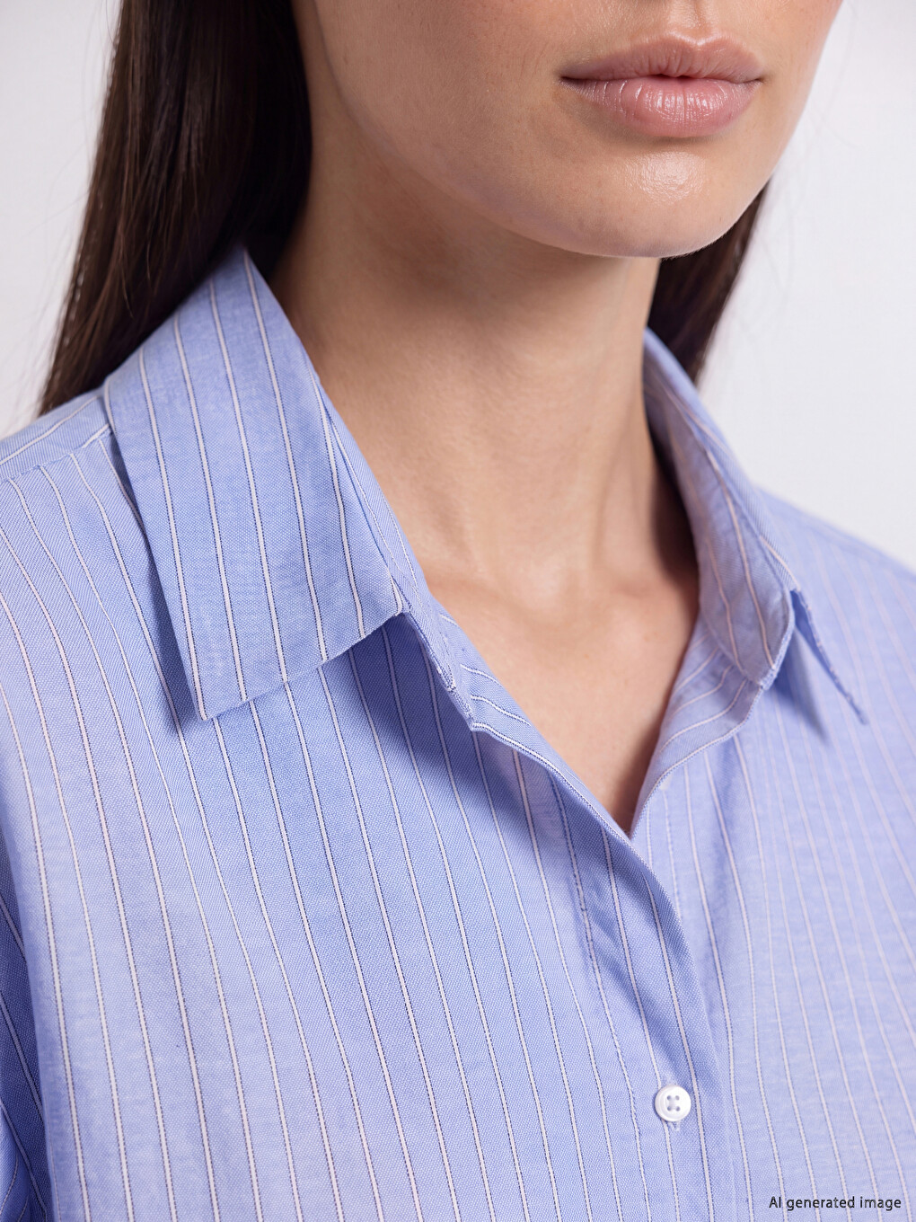 Striped Poplin Women's Shirt-2