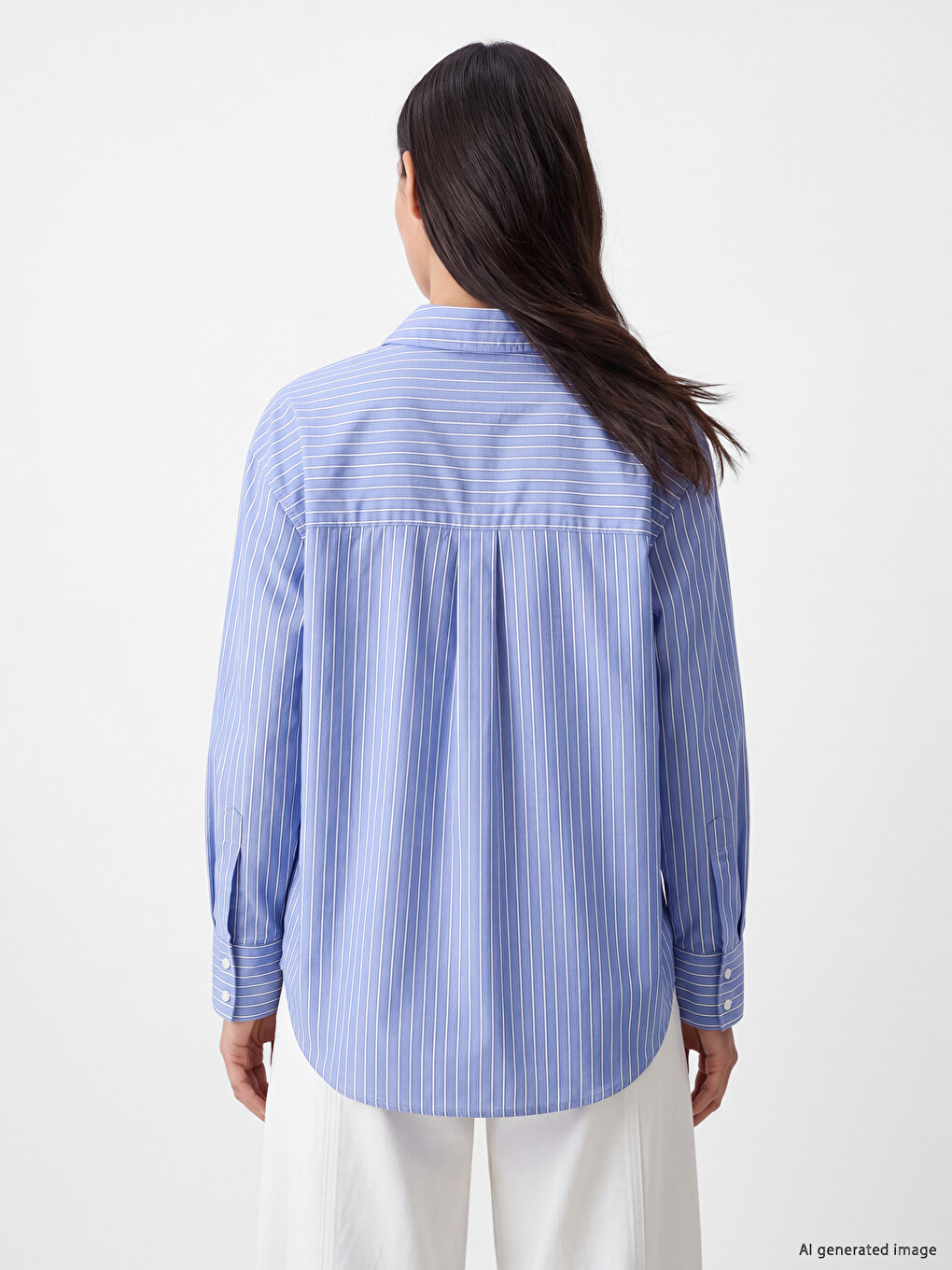 Striped Poplin Women's Shirt-3