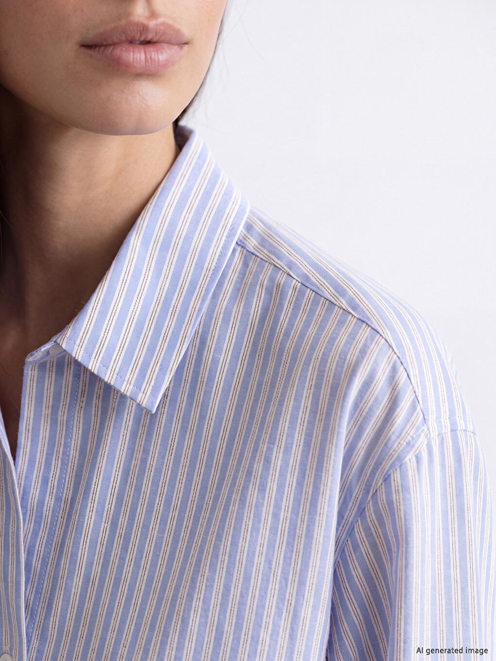 Striped Poplin Women's Shirt-2