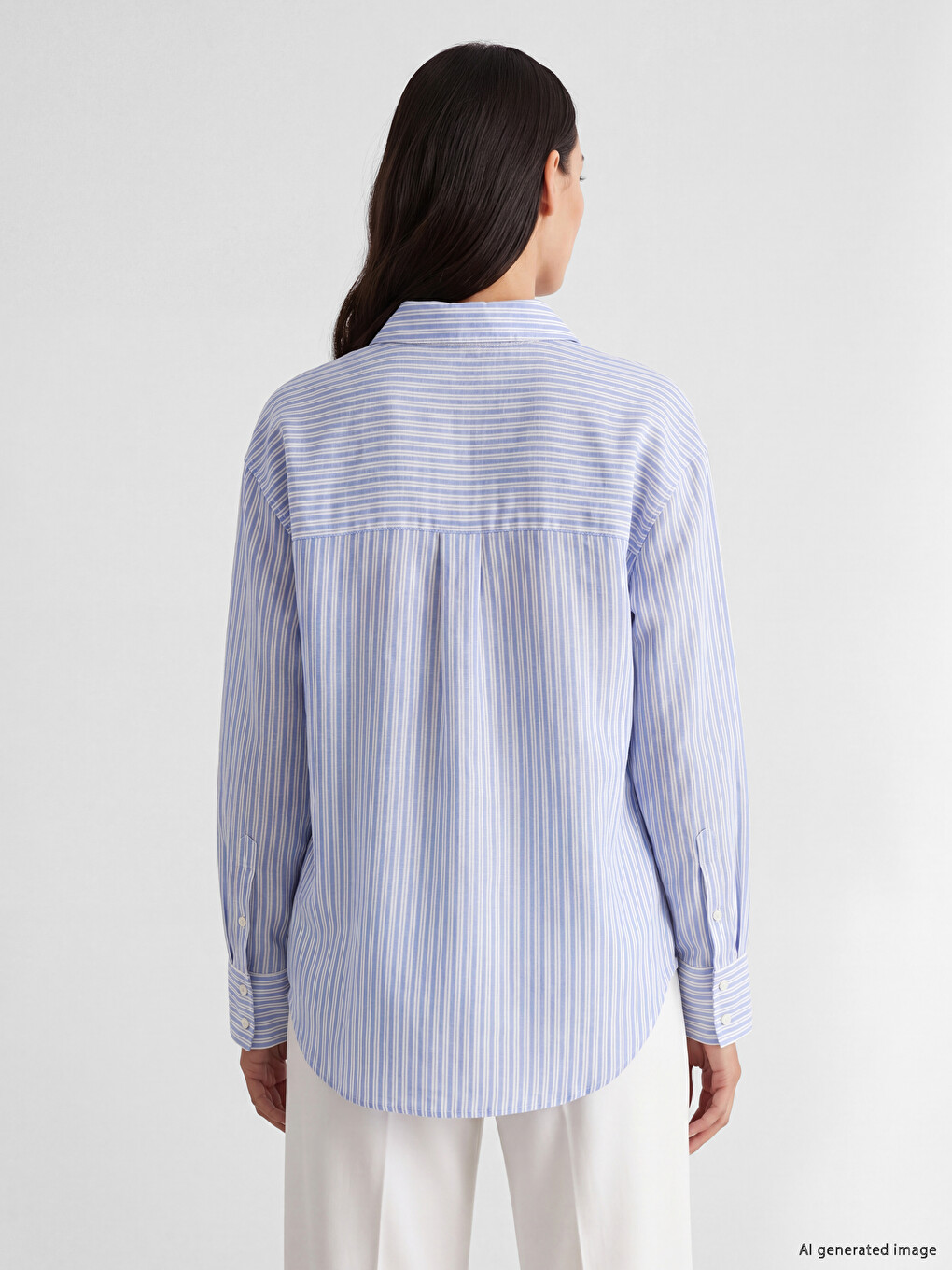 Striped Poplin Women's Shirt-3