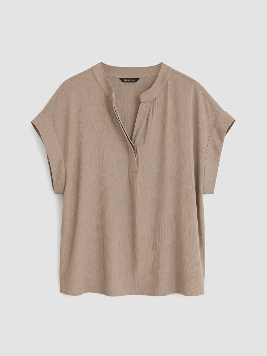 Notch Neck Textured Blouse