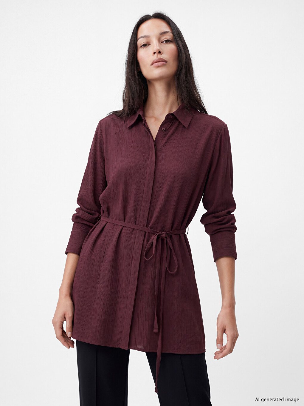 Woman Brown Shirt Tunic