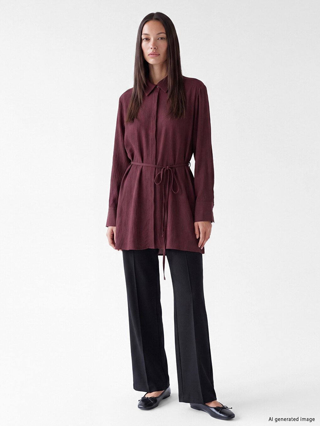 Woman Brown Shirt Tunic-1
