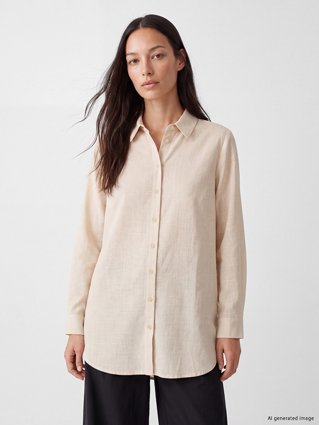 Woman White Shirt Tunic